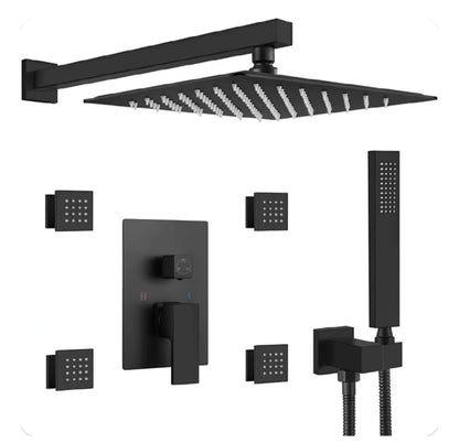 Rainfall Shower Systems with 4 Body Jets Wall Mounted
